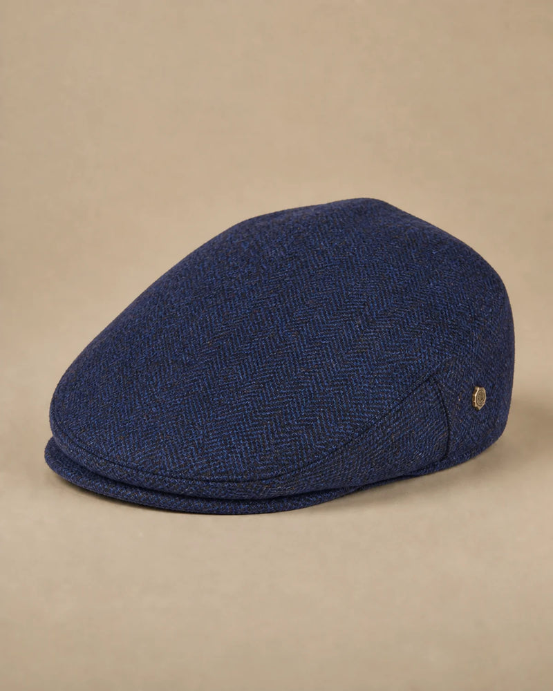 Boina Masculina Inglesa Lã Tweed Dublin Navy em fundo neutro