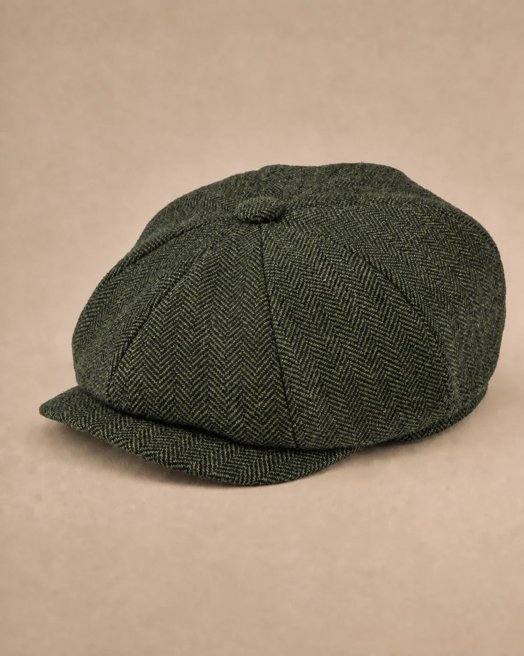 Boina Masculina Italiana Lã Tweed Galway Army Green - imagem principal