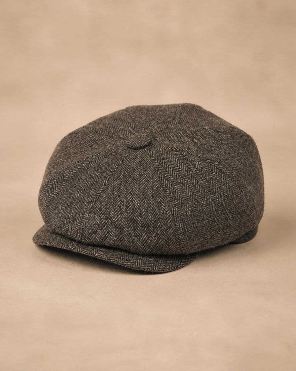 Boina Masculina Italiana Lã Tweed Galway Taupe - imagem principal