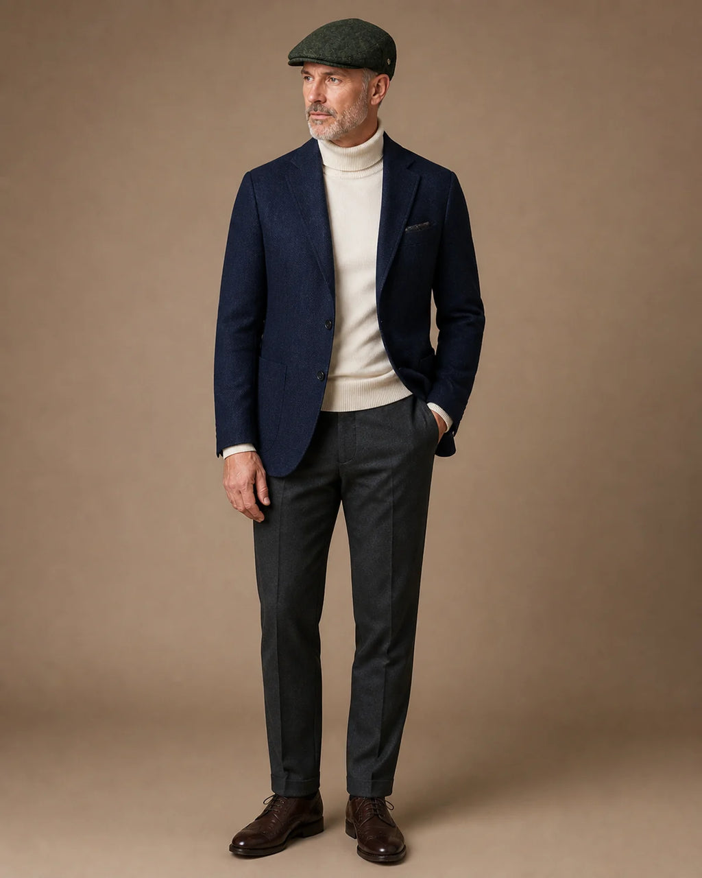 Look formal masculino com Boina Dublin Army Green