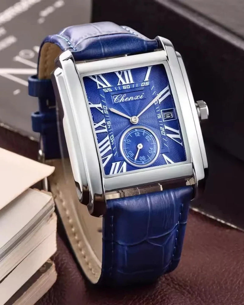 Relógio Masculino Quartz Windsor Blue em composição ambientada