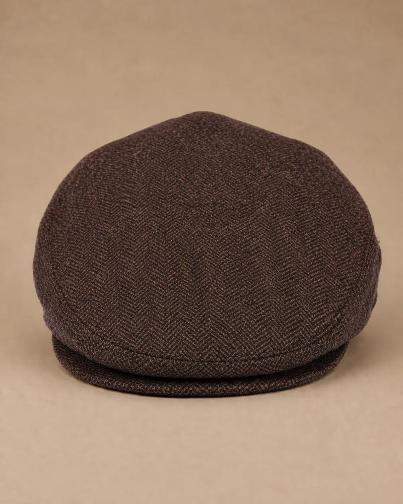 Vista frontal da Boina Masculina Inglesa Lã Tweed Dublin Coffee