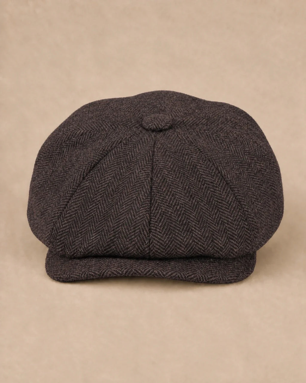 Boina Masculina Italiana Lã Tweed Galway Coffee vista frontal