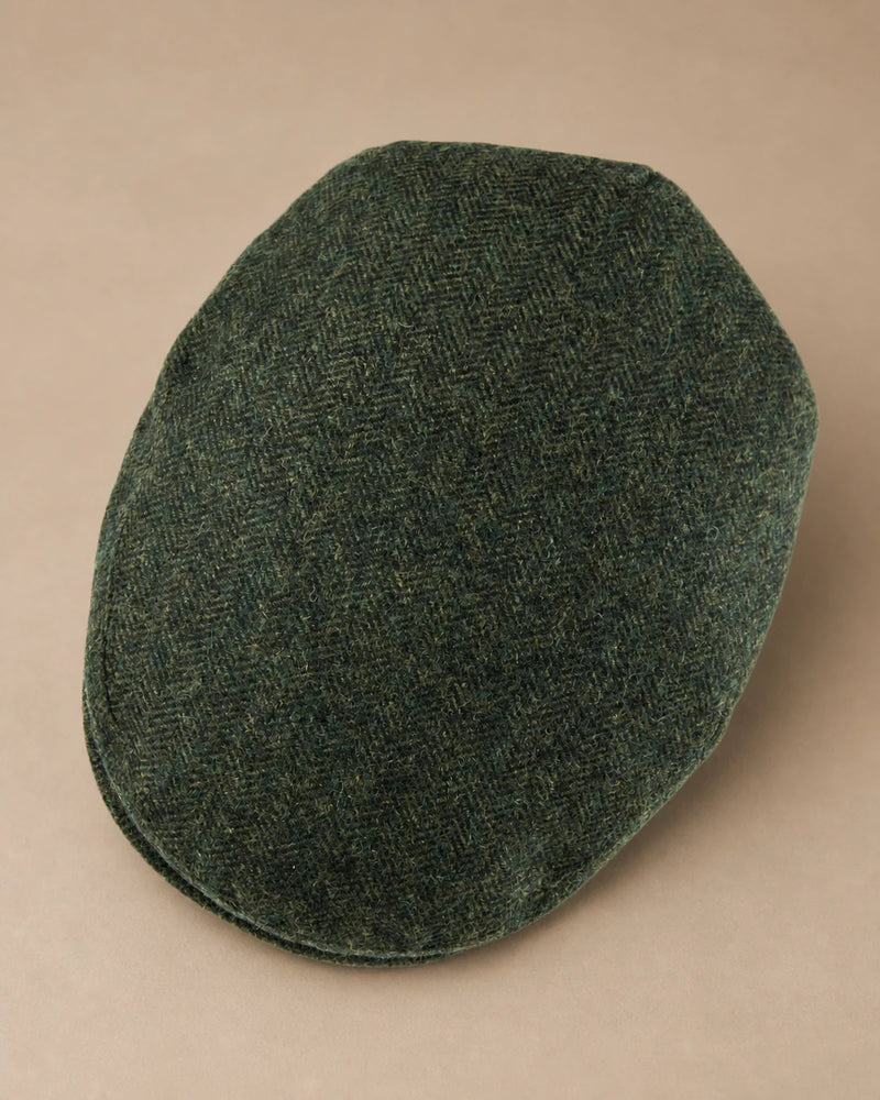 Vista superior da Boina Dublin Army Green em tweed