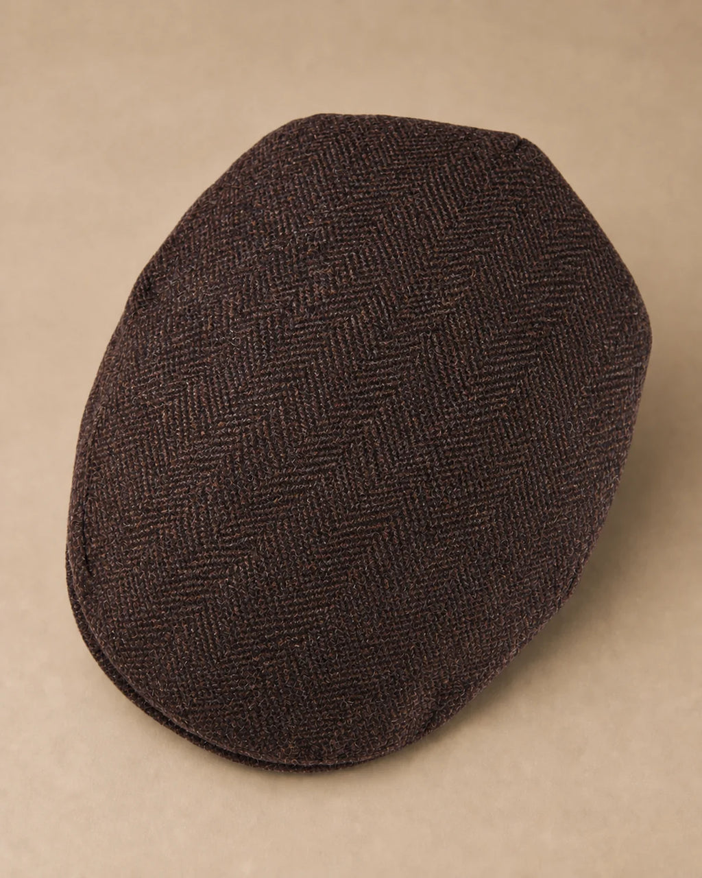 Vista superior da Boina Masculina Inglesa Lã Tweed Dublin Coffee