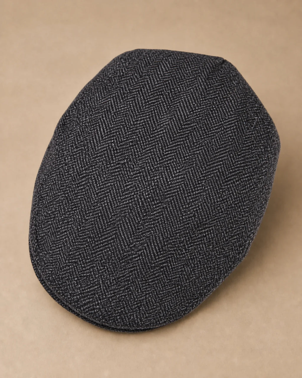 Vista superior da Boina Masculina Inglesa Lã Tweed Dublin Dark Grey