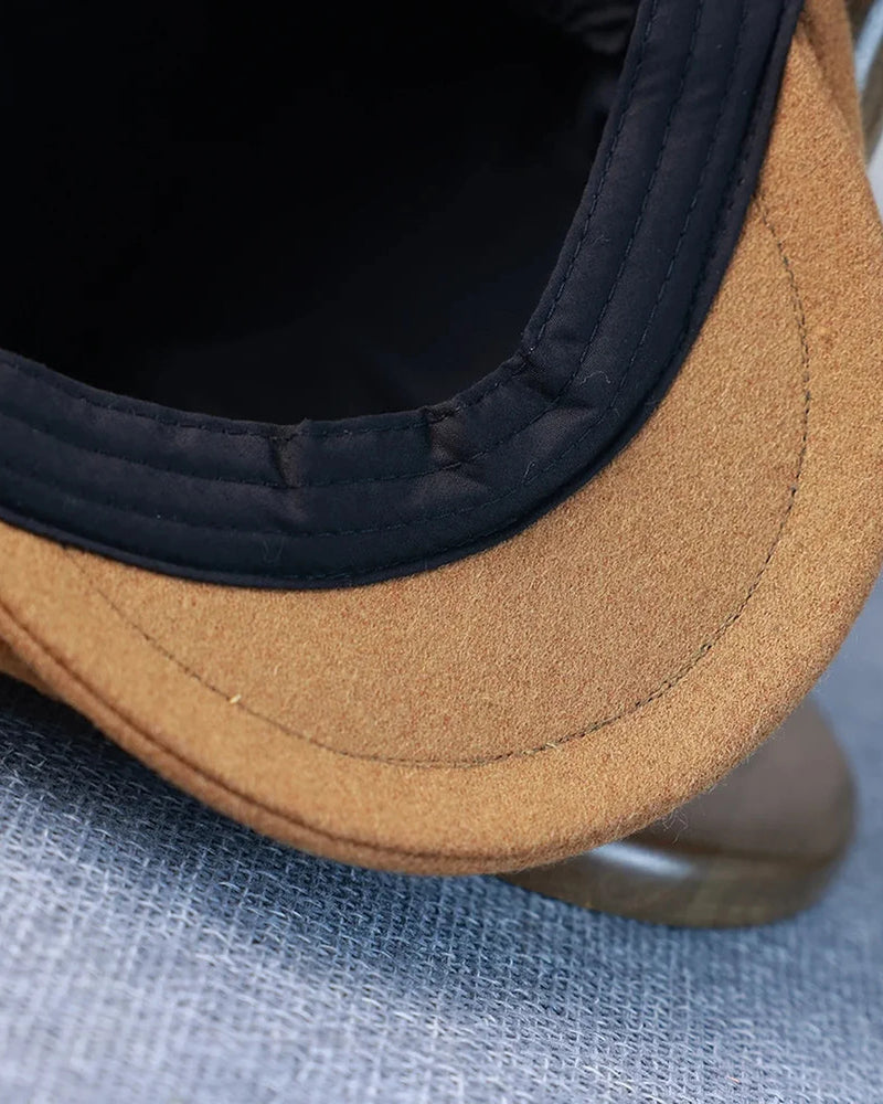 Boina Fellini Khaki detalhe original do forro e acabamento interno