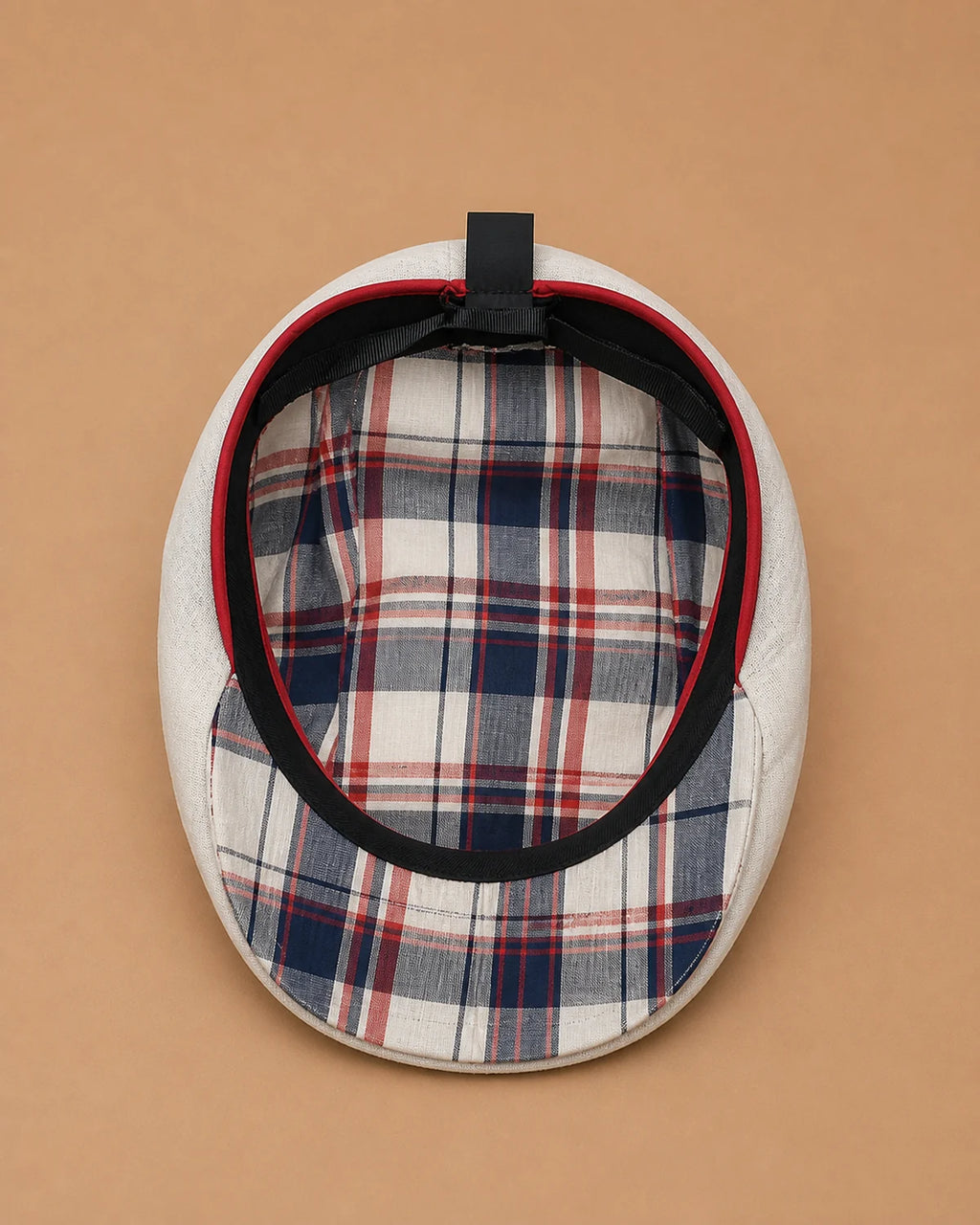Parte interna da Boina Masculina Inglesa Linho Ascot White