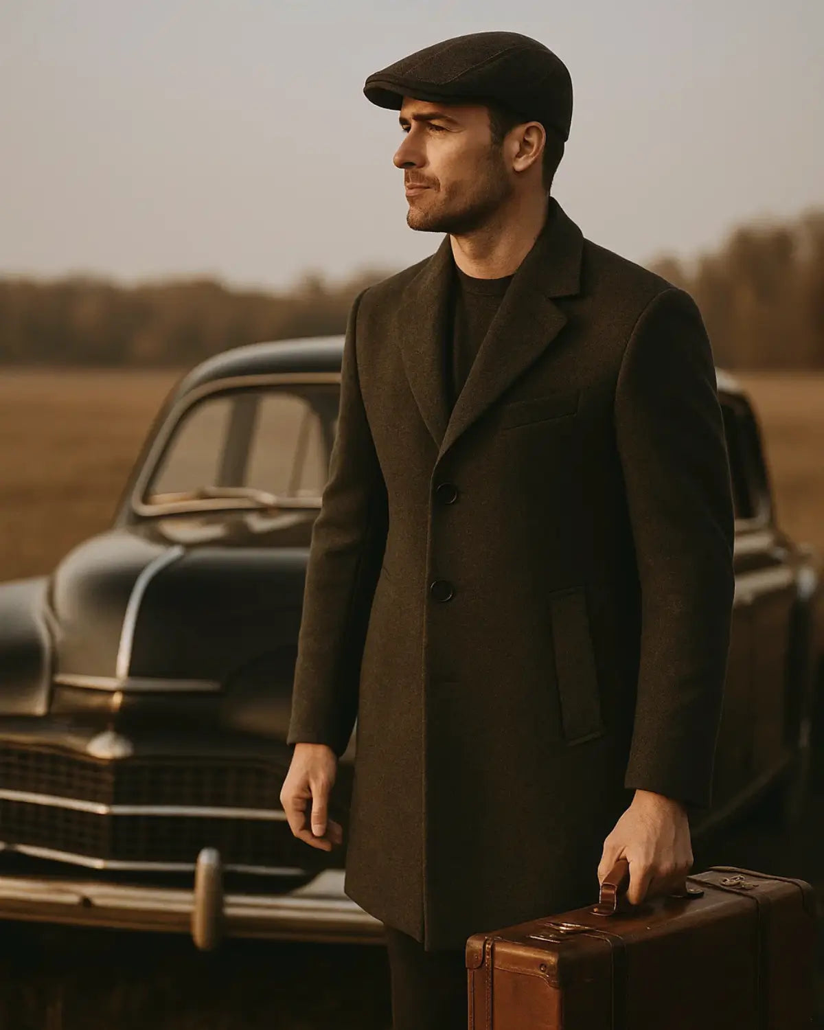 Boina Masculina Inglesa Algodão Dark Grey