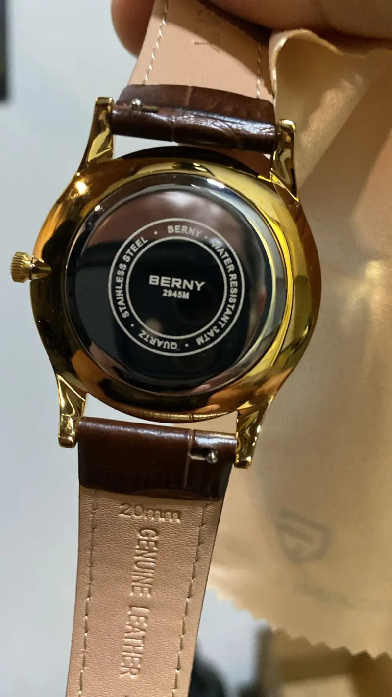 Relógio Masculino Pulseira de Couro Monarch Brown