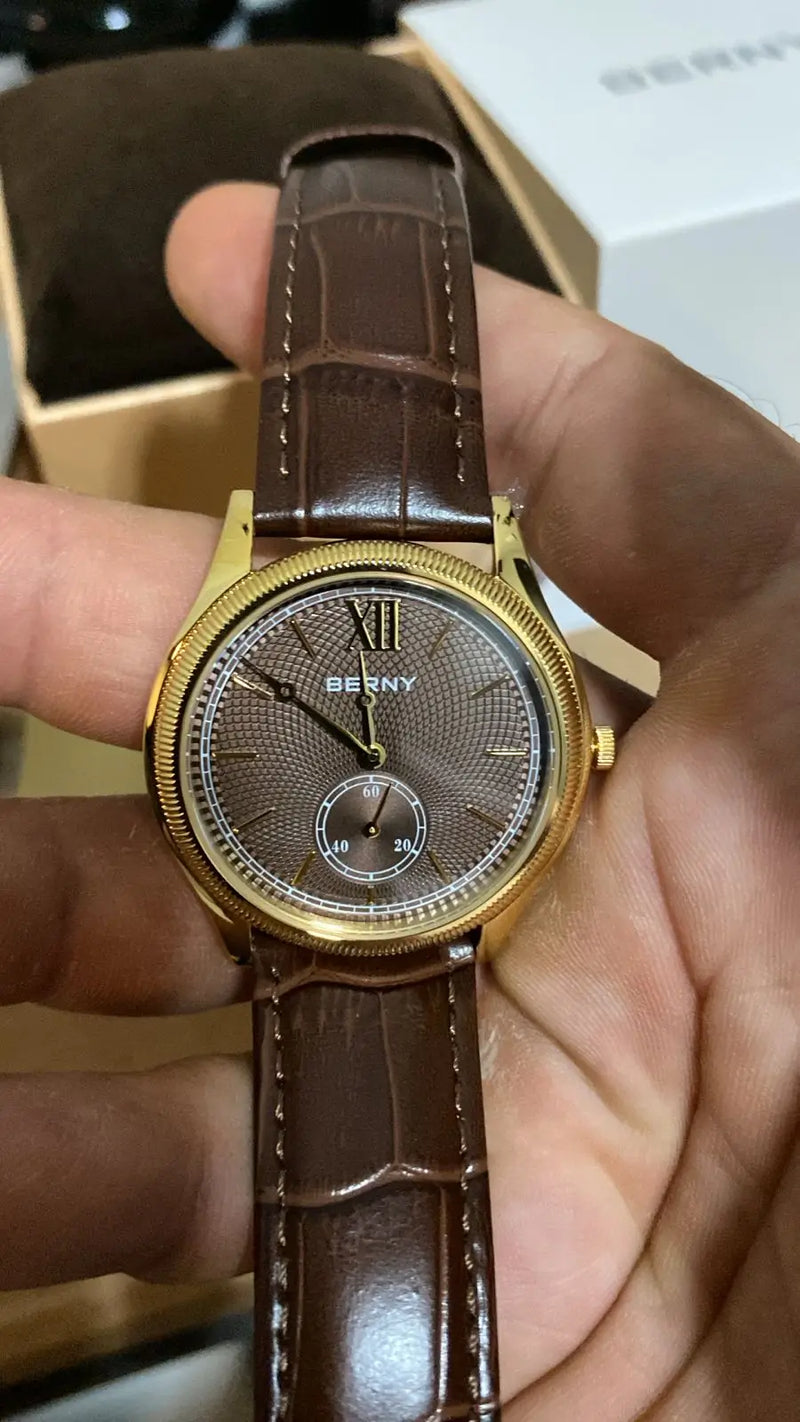 Relógio Masculino Pulseira de Couro Monarch Brown