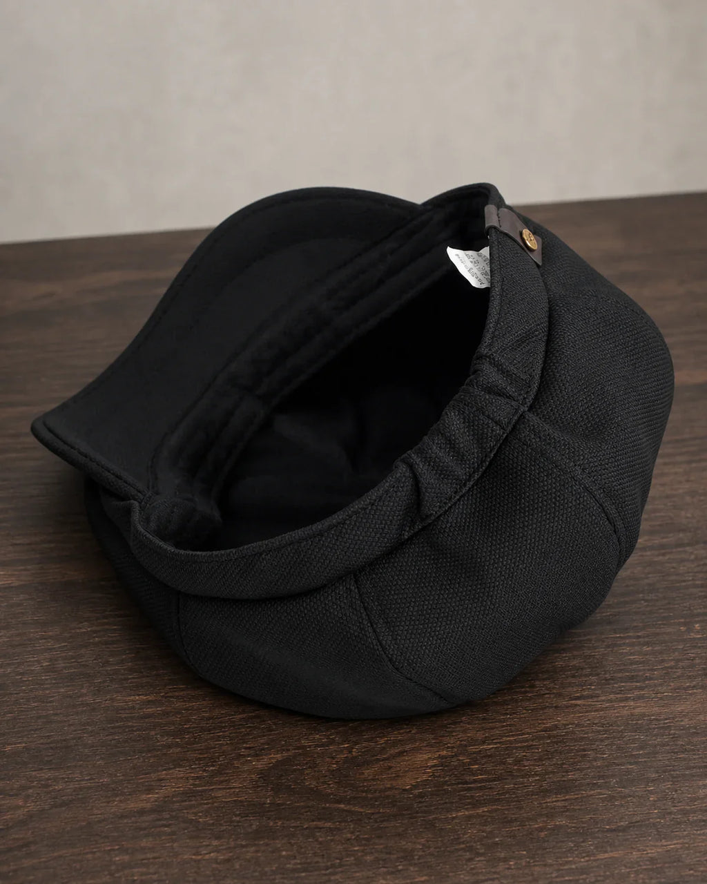 Boina Italiana Masculina Poliéster Preta – Moderna, Clássica & Versátil Cappel detalhe interno e estrutura maleável