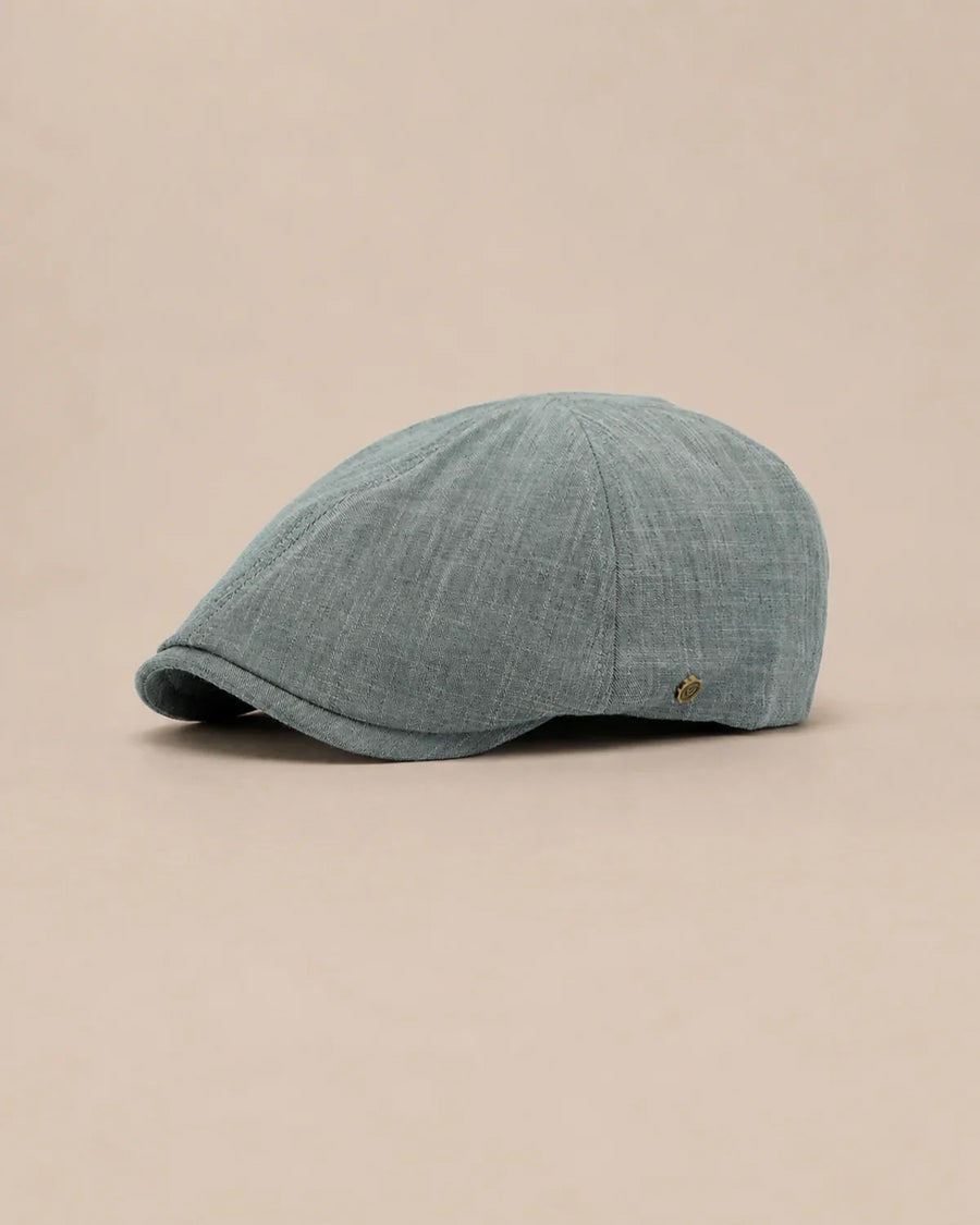 Boina Masculina Inglesa Algodão Oxford Blue Grey em fundo neutro