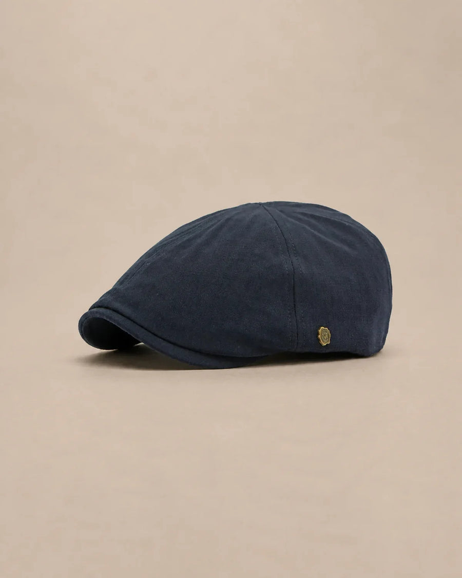 Boina Masculina Inglesa Algodão Oxford Navy Blue em fundo neutro