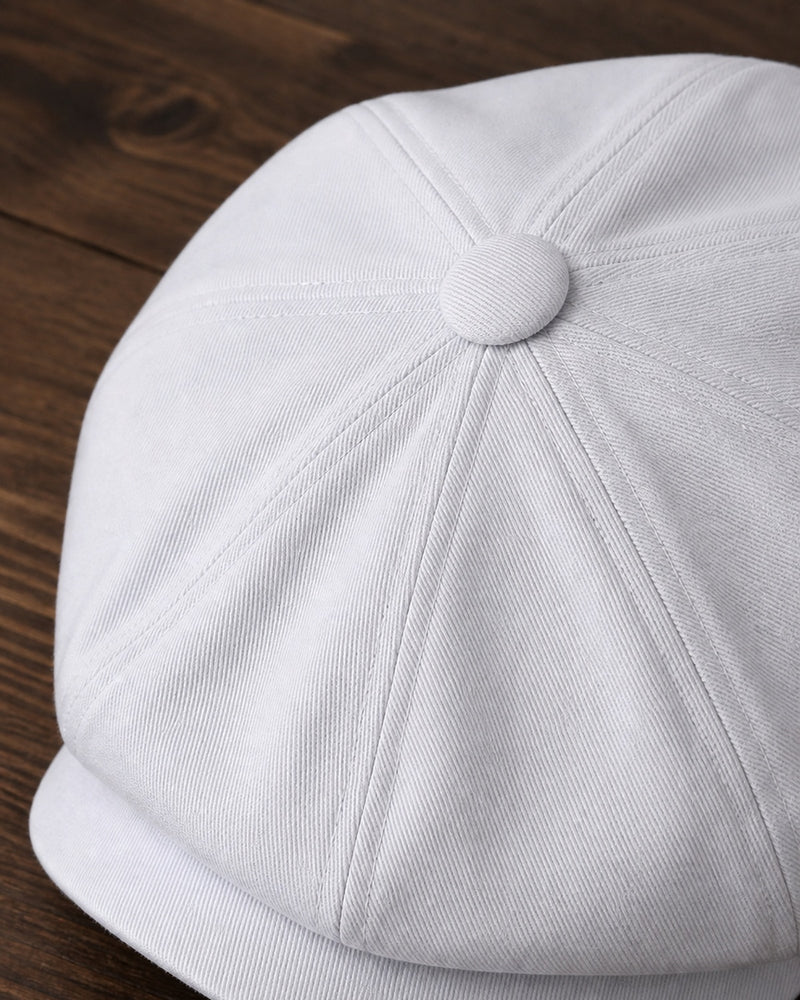 Boina Masculina Italiana Algodão NewBoys White detalhe do botão superior, gomos e costuras 4:5 Cappel