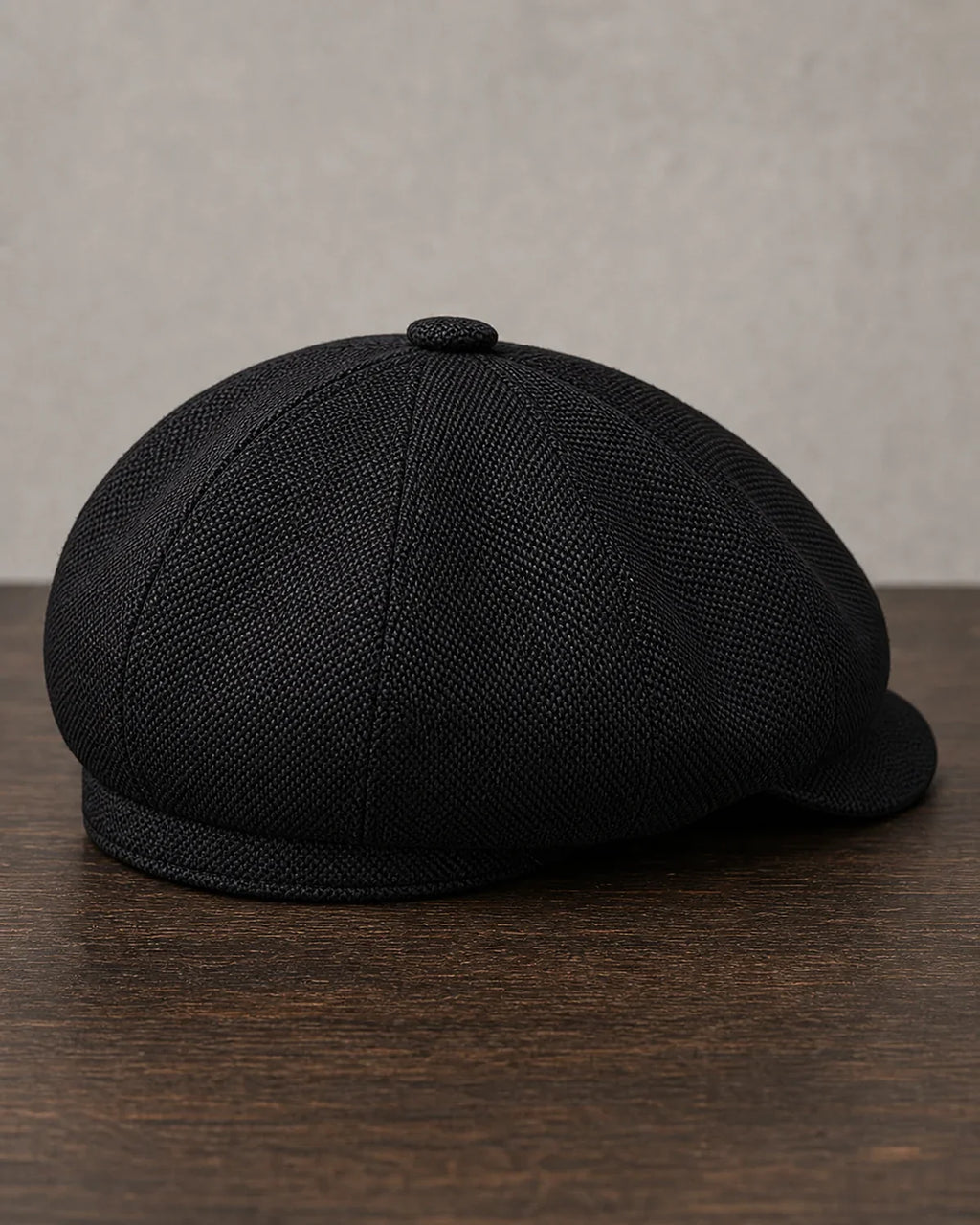 Boina Masculina Italiana Poliéster Black Cappel detalhe traseiro e aba com acabamento premium