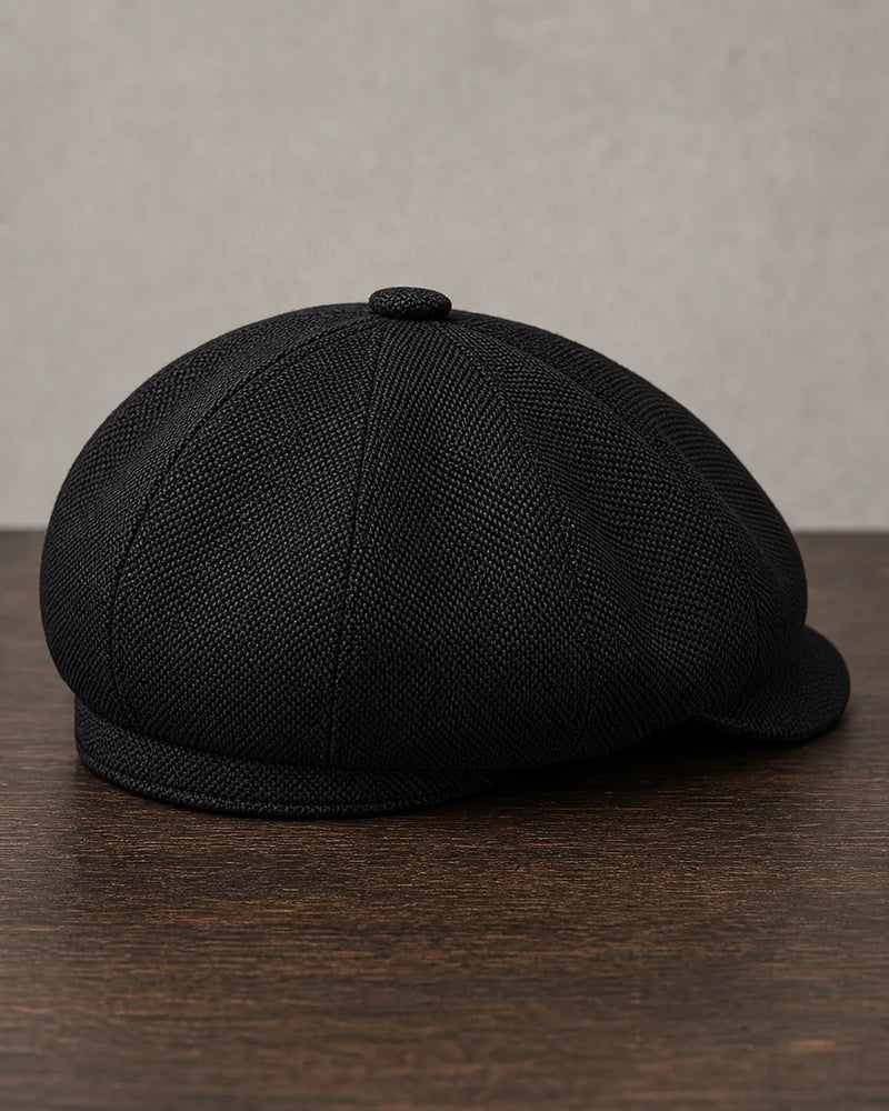 Boina Masculina Italiana Poliéster Black Cappel detalhe traseiro e aba com acabamento premium
