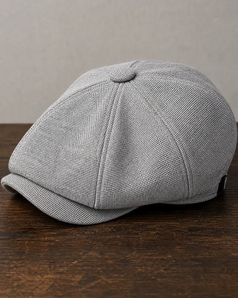 Boina Masculina Italiana Poliéster Grey Cappel detalhe do tecido cinza e gomos da boina italiana